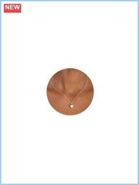 Dainty Plated Gold Heart Pendant Necklace for Women Minimalist